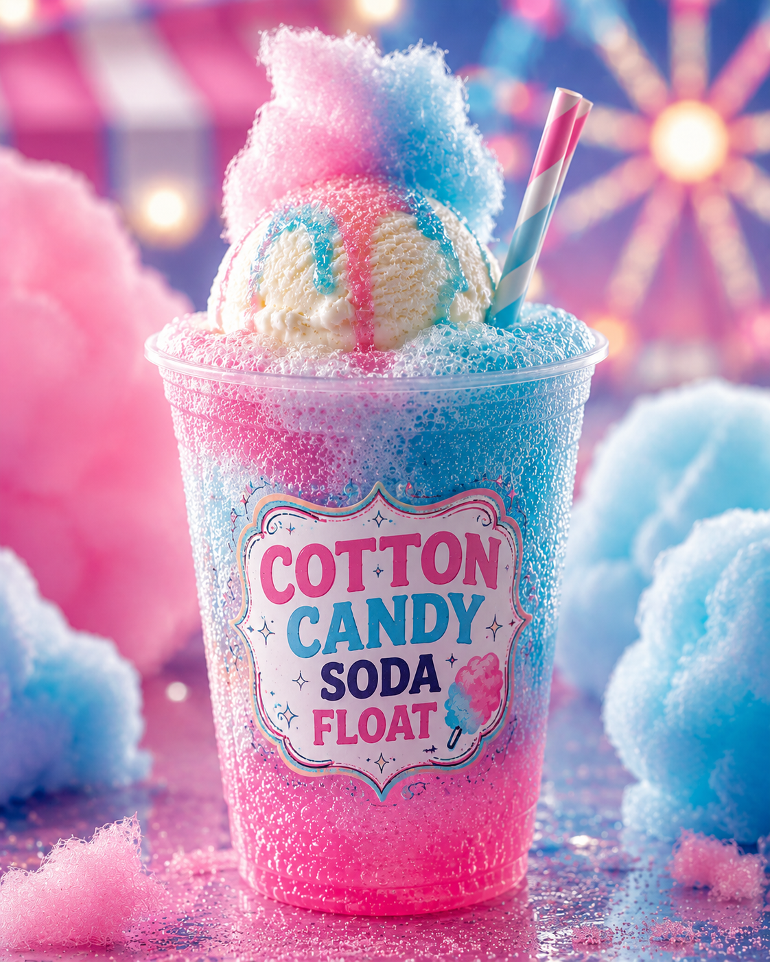 Cotton Candy Soda Float